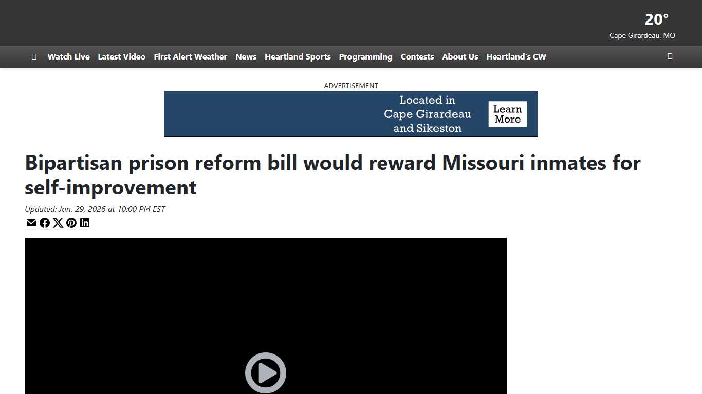 Bipartisan prison reform bill would reward Missouri inmates for self-improvement