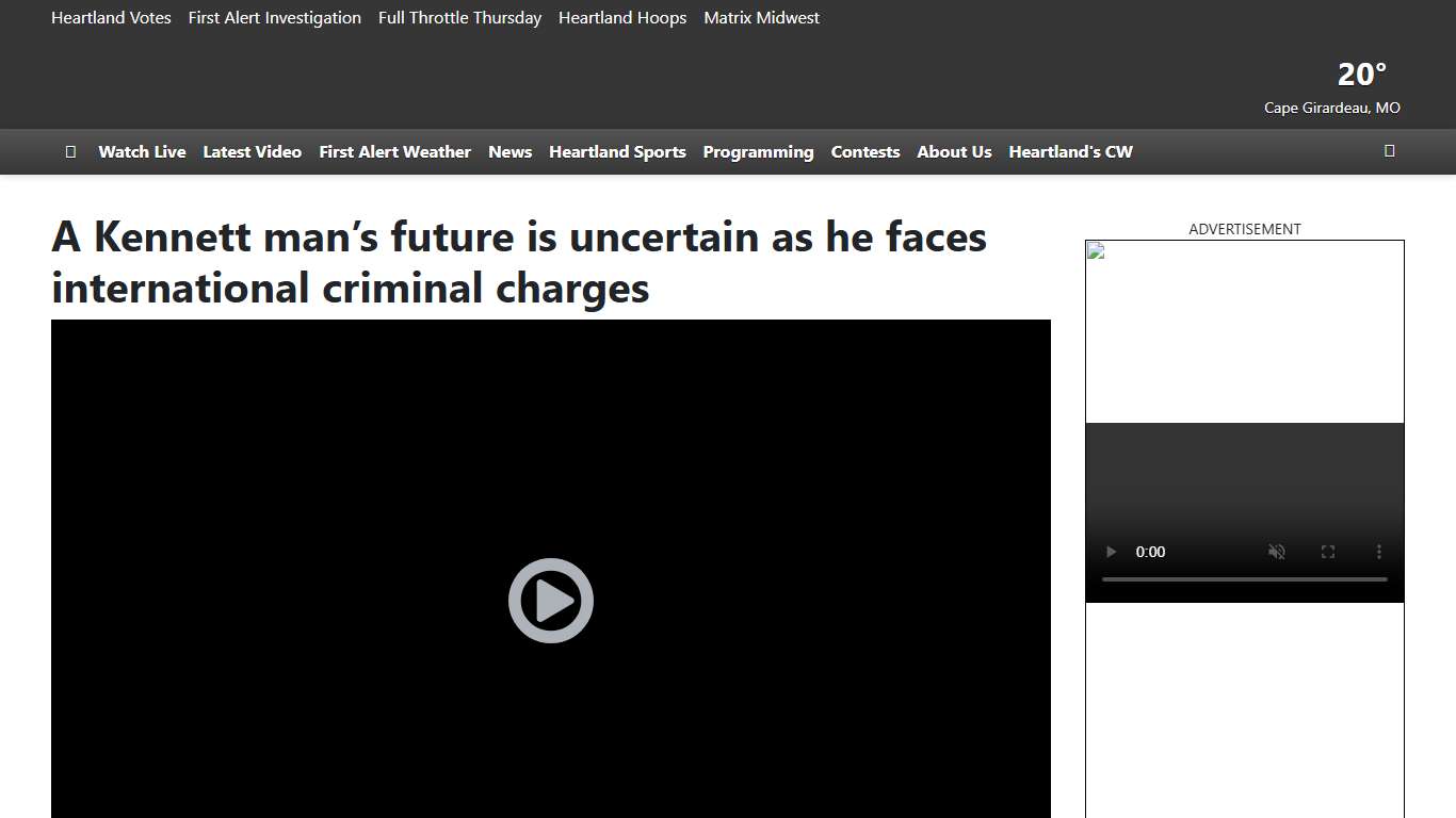 A Kennett man’s future is uncertain as he faces international criminal charges